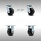 Service Caster 4 Inch SS Polyolefin Caster Set with Ball Bearings 2 Swivel Lock 2 Rigid SCC SCC-SS30S420-POB-BSL-2-R-2 - alternate 1